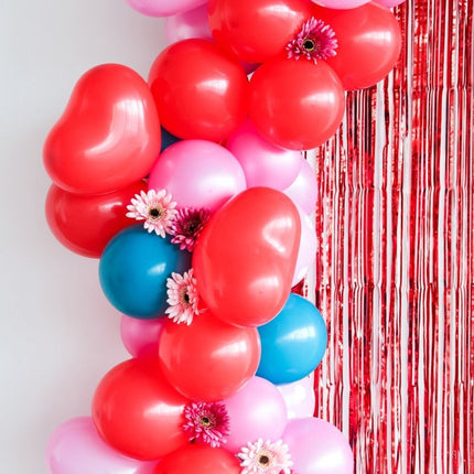Roze Hartjes Ballonnen Rosey Pink 25cm 8st van Folat koop je bij Partywinkel