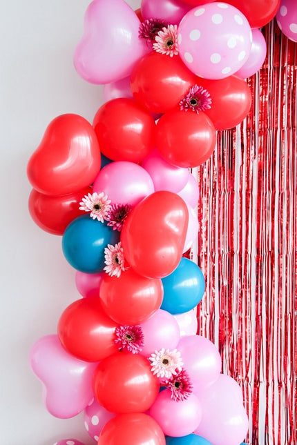 Roze Hartjes Ballonnen Rosey Pink 25cm 8st van Folat koop je bij Partywinkel