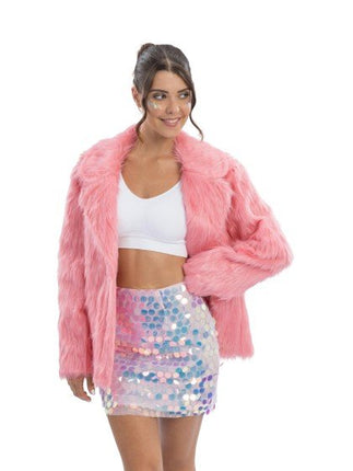 Roze Iriserende Pailletten Rok Dames van CHAKS koop je bij Partywinkel