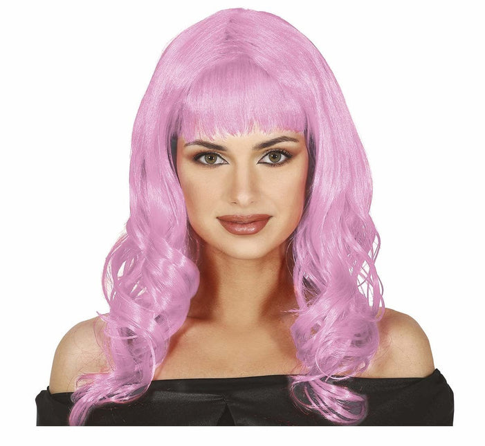 Roze Pruik Lang Haar van Fiestas Guirca koop je bij Partywinkel