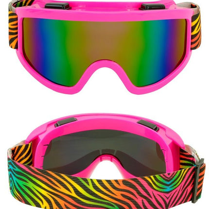 Roze Skibril Tijgerprint Band van Widmann koop je bij Partywinkel