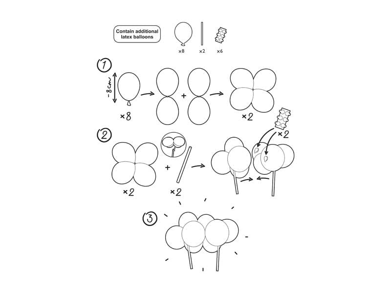 Roze Taarttopper Ballonnen 29cm van Partydeco koop je bij Partywinkel