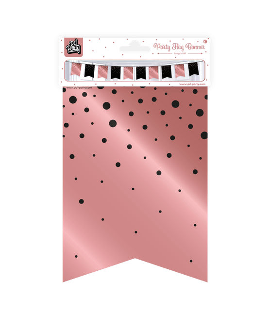 Roze Zwarte Slinger 6m van Paper Dreams koop je bij Partywinkel