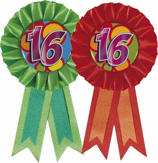 Rozet 16 Jaar - Partywinkel - 8711319107220