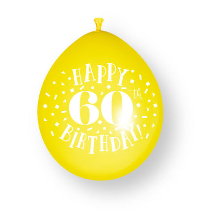 10ct Happy 60th Birthday 23cm Latex Balloons