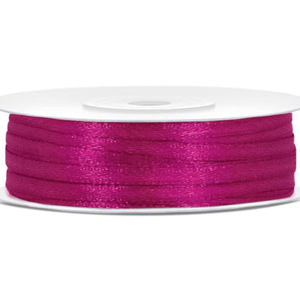 Satijn Lint Fuchsia 3mm 50m van Partydeco koop je bij Partywinkel