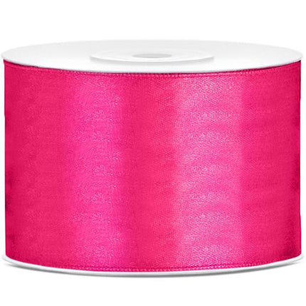 Satijn Lint Fuchsia 50mm 25m van Partydeco koop je bij Partywinkel
