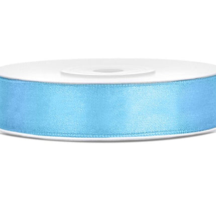Satijn Lint Lichtblauw 12mm 25m van Partydeco koop je bij Partywinkel