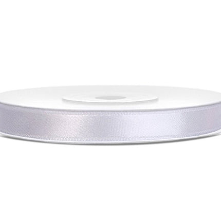 Satijn Lint Wit 6mm 25m van Partydeco koop je bij Partywinkel