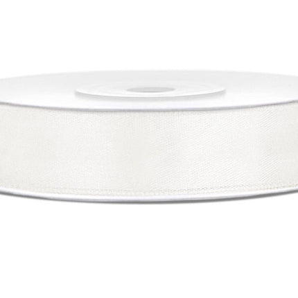 Satijn Lint Wit Pastel 12mm 25m van Partydeco koop je bij Partywinkel