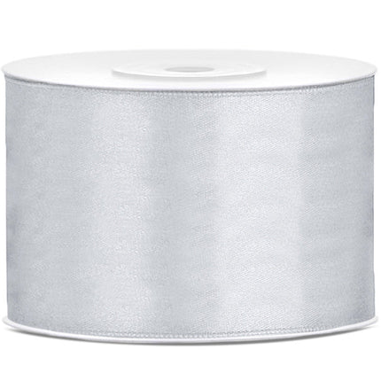 Satijn Lint Zilver 50mm 25m van Partydeco koop je bij Partywinkel