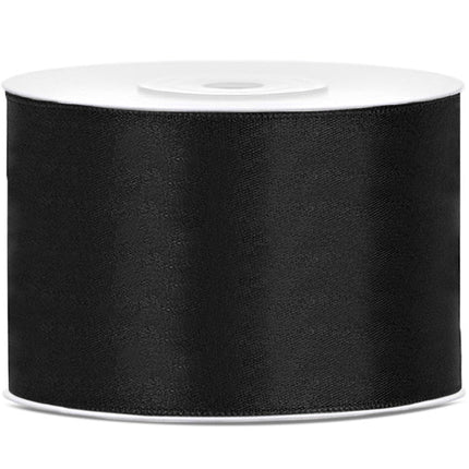 Satijn Lint Zwart 50mm 25m van Partydeco koop je bij Partywinkel