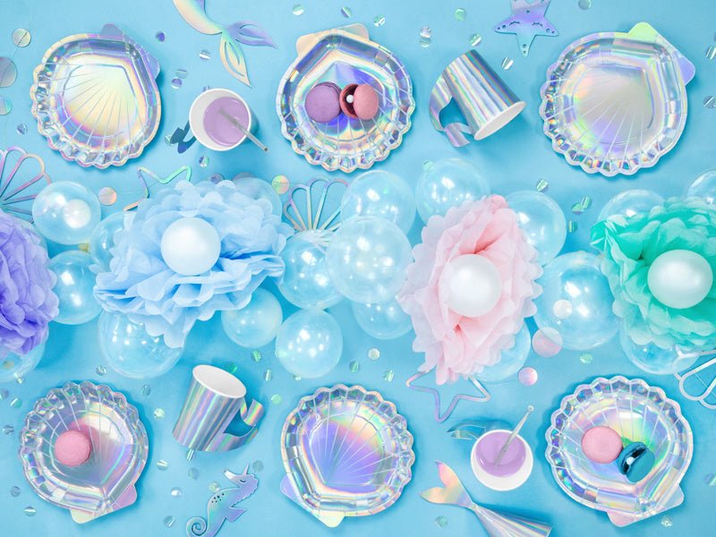 Schelp Bordjes Parelmoer 18,5cm 6st van Partydeco koop je bij Partywinkel