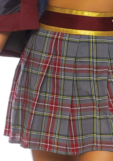 Schoolmeisje Kostuum Grijs Rood Dames Leg Avenue - Partywinkel - 714718535784