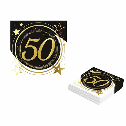 Servetten 50 Jaar 33cm 12st van Fiestas Guirca koop je bij Partywinkel