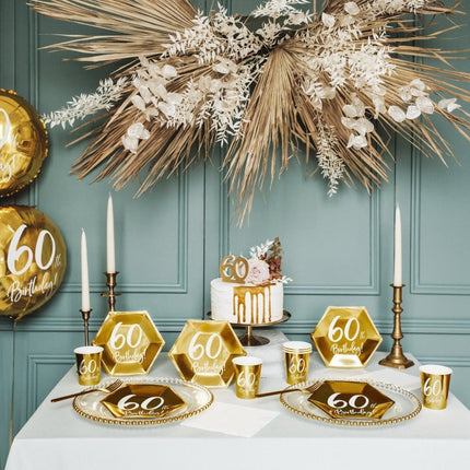 Servetten 60 Jaar Wit 33cm 20st van Partydeco koop je bij Partywinkel