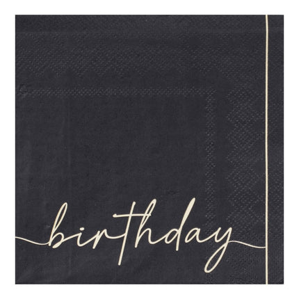 Servetten Birthday 12,5cm 16st van Ginger Ray koop je bij Partywinkel