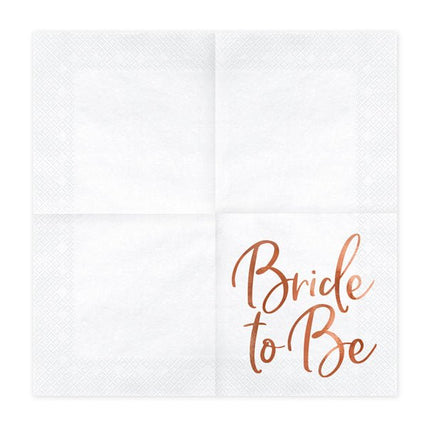 Servetten Bride To Be 33cm 20st van Partydeco koop je bij Partywinkel
