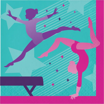 Servetten Gymnastic 16,5cm 16st van Creative Converting koop je bij Partywinkel