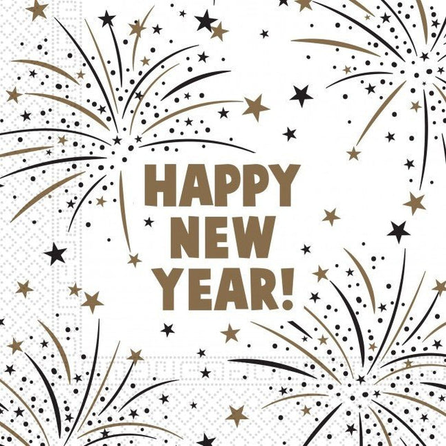 Servetten Happy New Year 2 Laags 33cm van Procos koop je bij Partywinkel