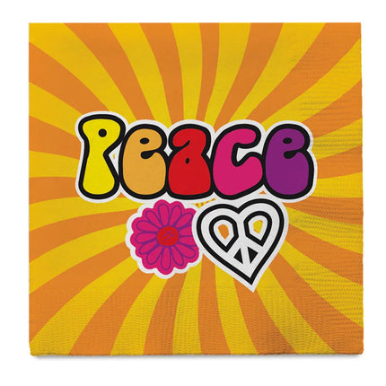 Servetten Hippie 33cm 20st van Boland koop je bij Partywinkel