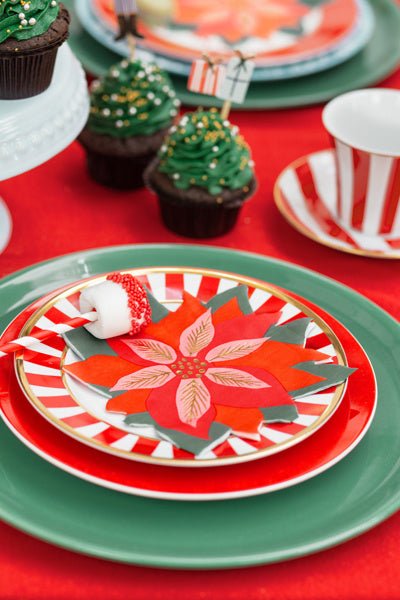 Servietten Roter Weihnachtsstern 15,5cm 20Stck  Partywinkel