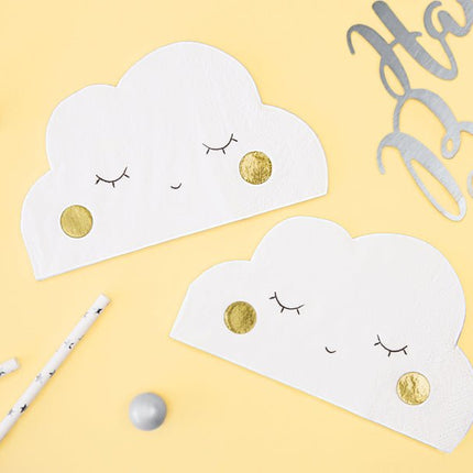 Servetten Wolk 16cm 20st van Partydeco koop je bij Partywinkel