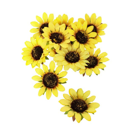 Sonnenblumen-Dekoration 8 cm, 12 Stück