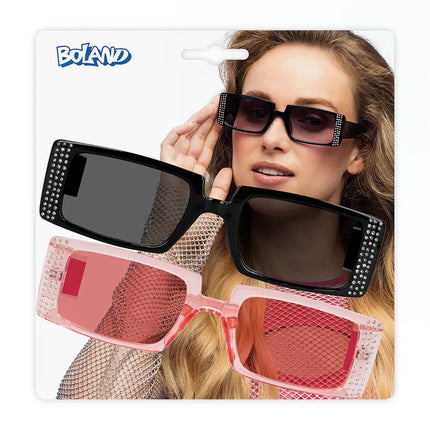 Set 2 Partybrillen Escape (zwart en roze) van Boland koop je bij Partywinkel