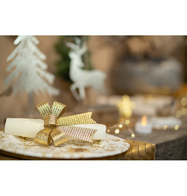 Set aus 3 glänzenden goldenen Schleifen 10cm x 12,7cm