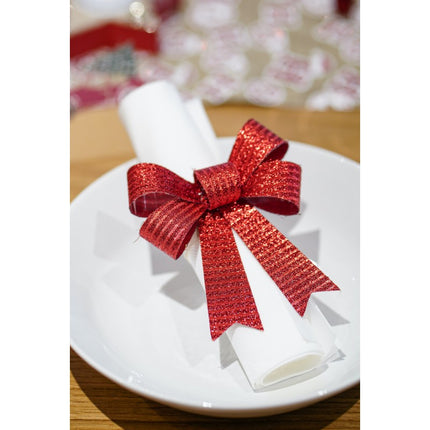 Set mit 3 glänzenden roten Schleifen 10cm x 12,7cm