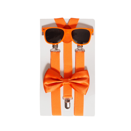 Set Bretels/Bril/Strik Neon Oranje van Partychimp koop je bij Partywinkel