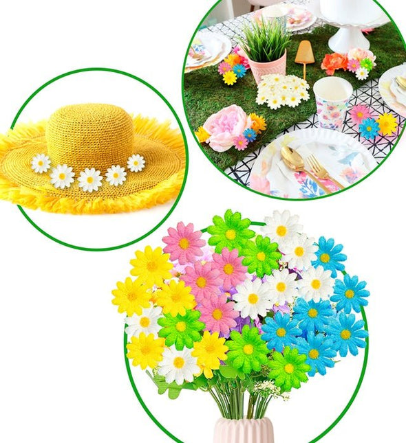 Set Van 20 Decoratieve Licht Blauwe Bloemen van Widmann koop je bij Partywinkel