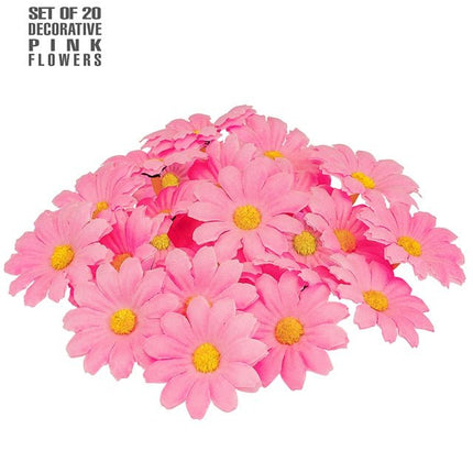 Set Van 20 Decoratieve Roze Bloemen van Widmann koop je bij Partywinkel