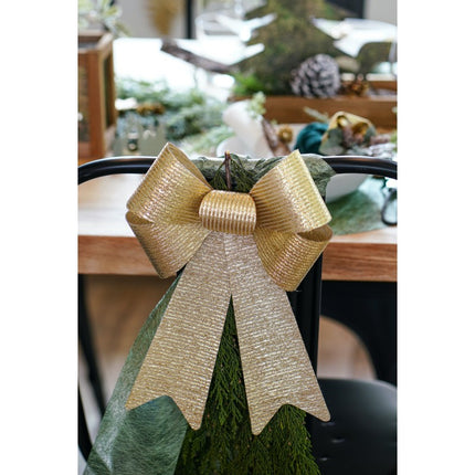 Gold Schleife Glitzer Streifen 38cm