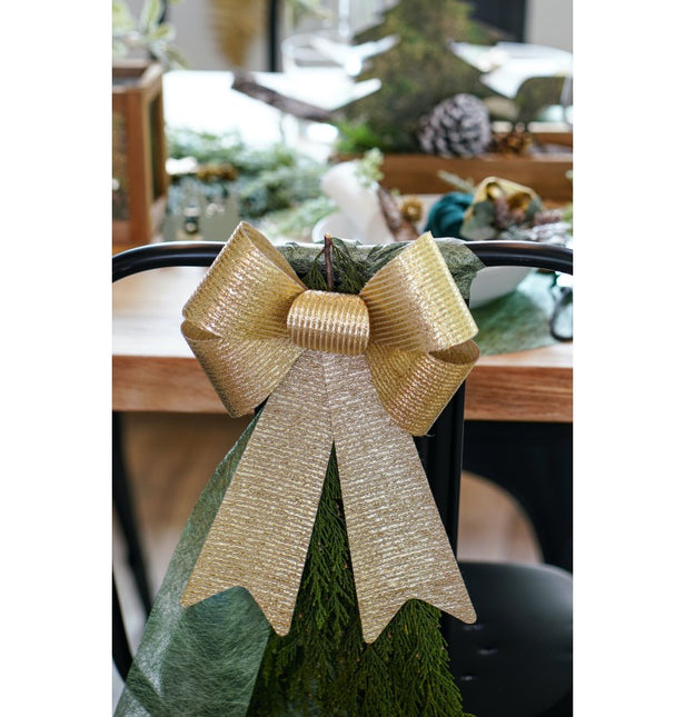 Gold Schleife Glitzer Streifen 38cm