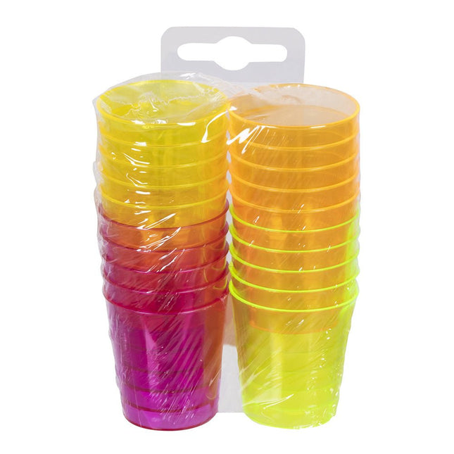 Shotglaasjes Neon 20st van Boland koop je bij Partywinkel