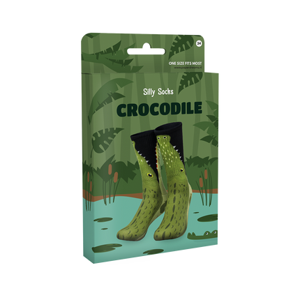 Lustige Socken mit Krokodil