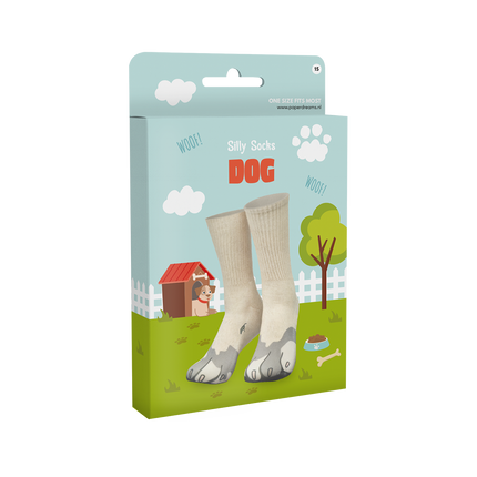Lustige Socken mit Hundepfoten