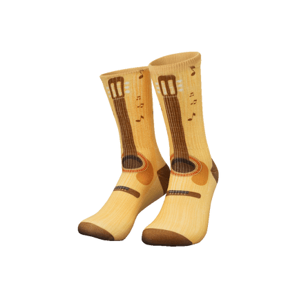Lustige Socken mit Gitarrenmotiv