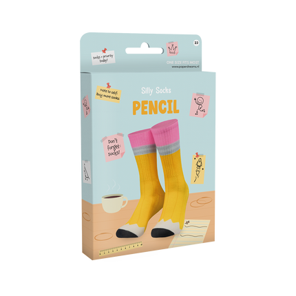 Lustige Socken mit Bleistift