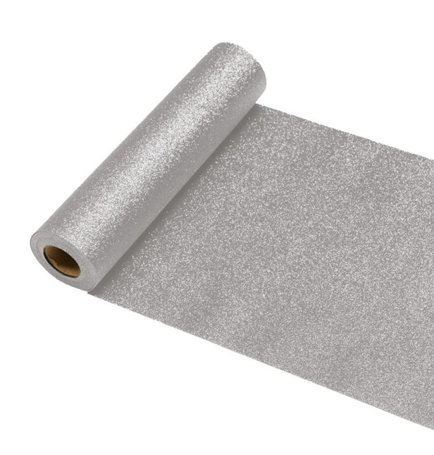 Silberner Tischläufer Glitter 30Cm 5m