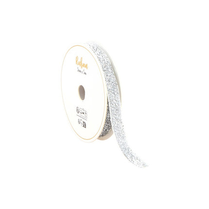 SILBERNES GLITZERBAND 10 MM X 3 M
