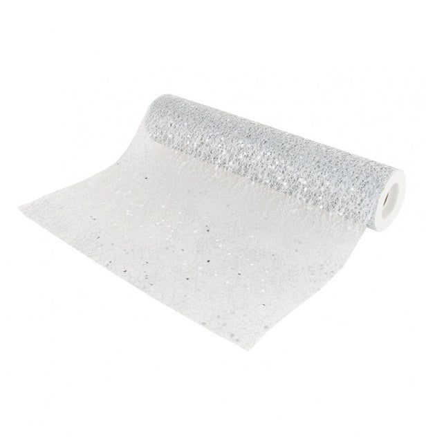 Silberner Tischläufer Glitter 5m