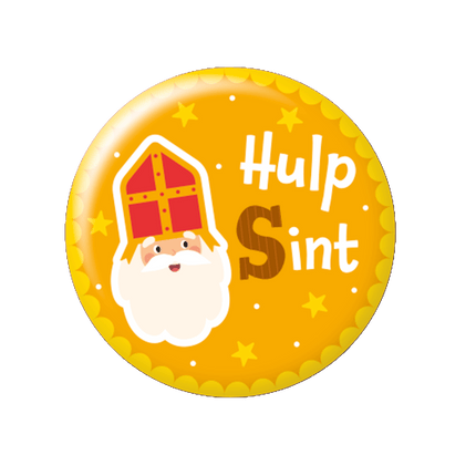 Sinterklaas Button Hulp Sint 5,5cm - Partywinkel - 8716764244384