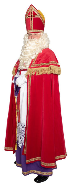 Sinterklaaspak Katoen Fluweel 4 delig van Haza Witbaard koop je bij Partywinkel