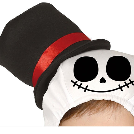 Skelet Halloween Kostuum Baby rode strik van Fiestas Guirca koop je bij Partywinkel