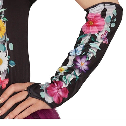 Skelet Halloween Kostuum Dames tutu bloemen van Fiestas Guirca koop je bij Partywinkel