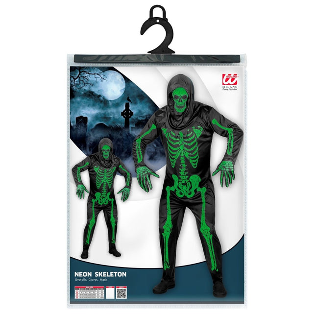Skelet Kostuum Heren Neon 3 delig van Widmann koop je bij Partywinkel