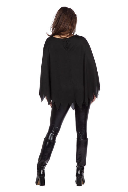 Skelet Poncho Zwart Zilver Strass van Wilbers & Wilbers koop je bij Partywinkel